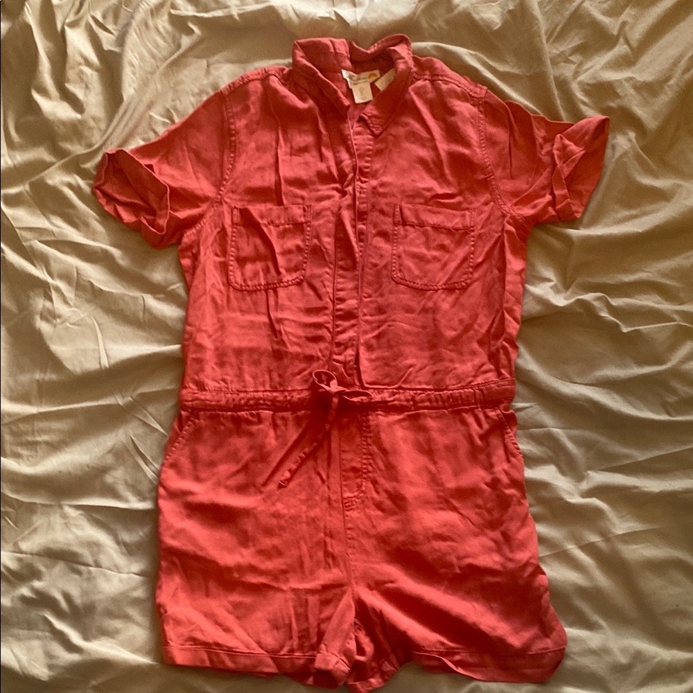 C&C California Coral Romper with Pockets